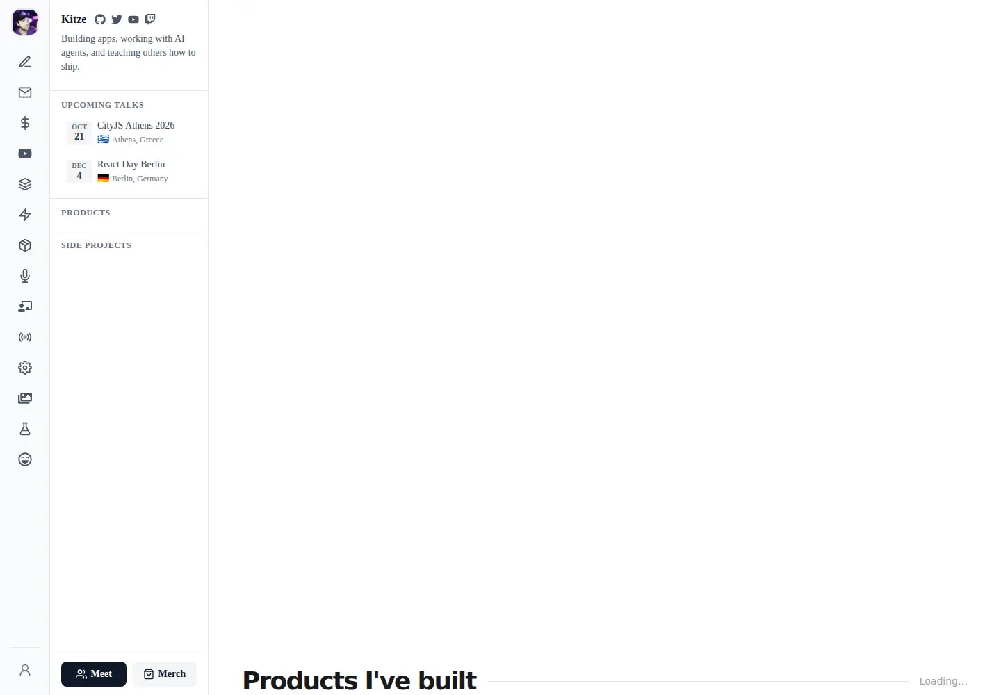 Screenshot of kitze.io