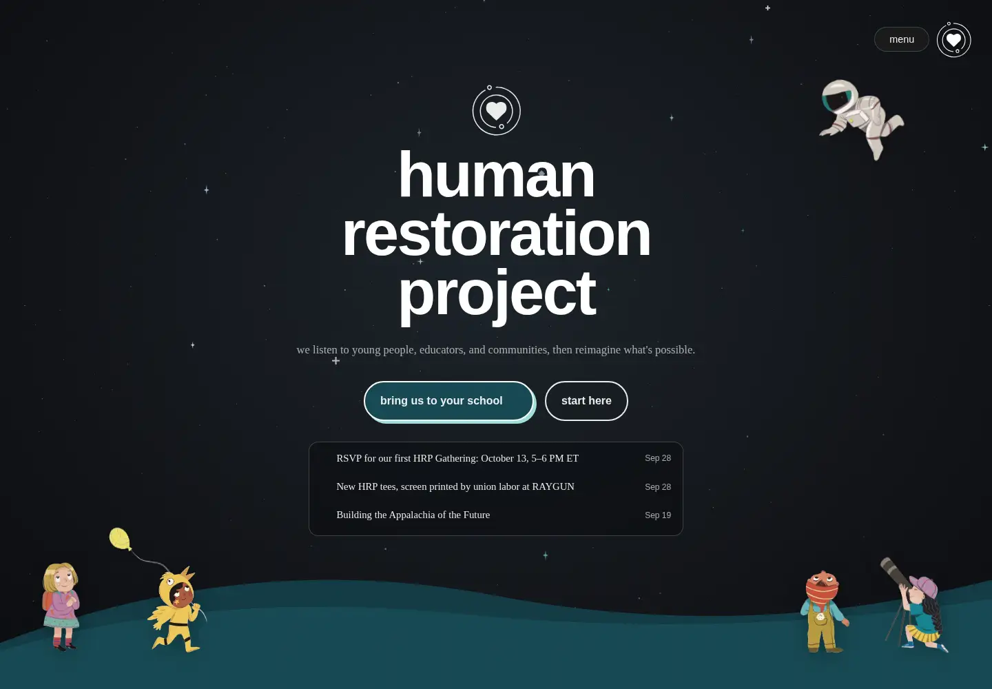 Screenshot of humanrestorationproject.org