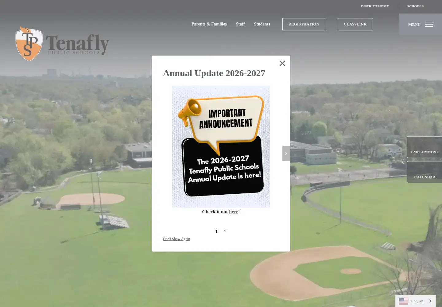 Screenshot of tenaflyschools.org