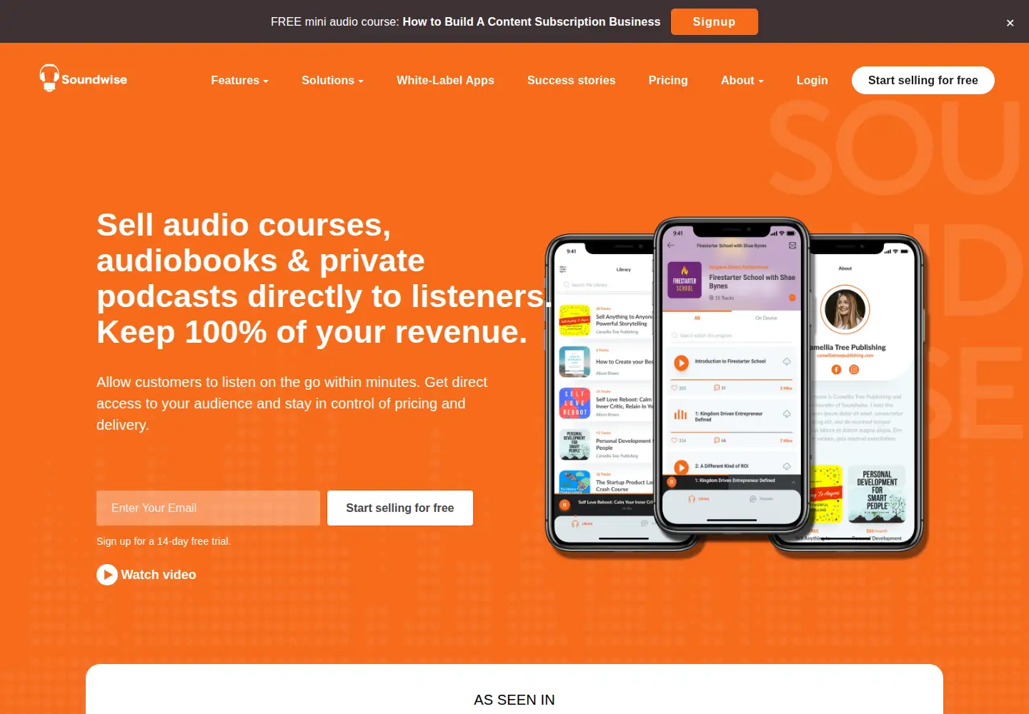 Captured homepage of mysoundwise.com in the current scan