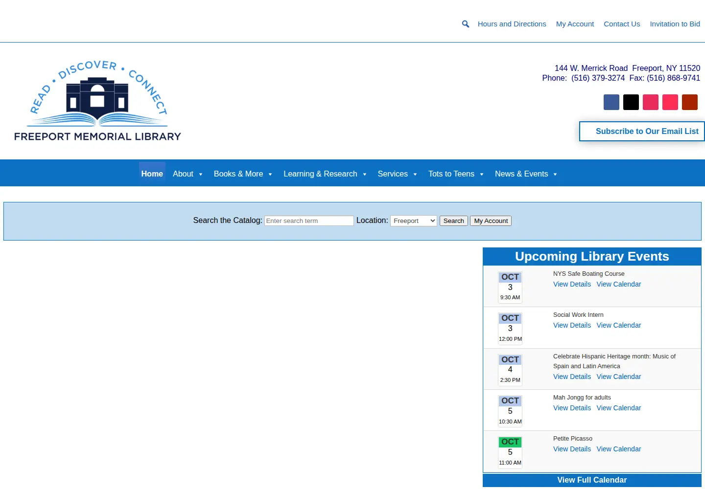 Screenshot of freeportlibrary.info