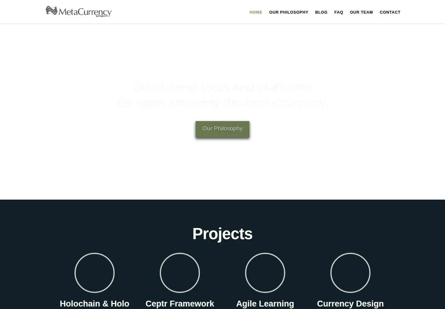 Screenshot of metacurrency.org
