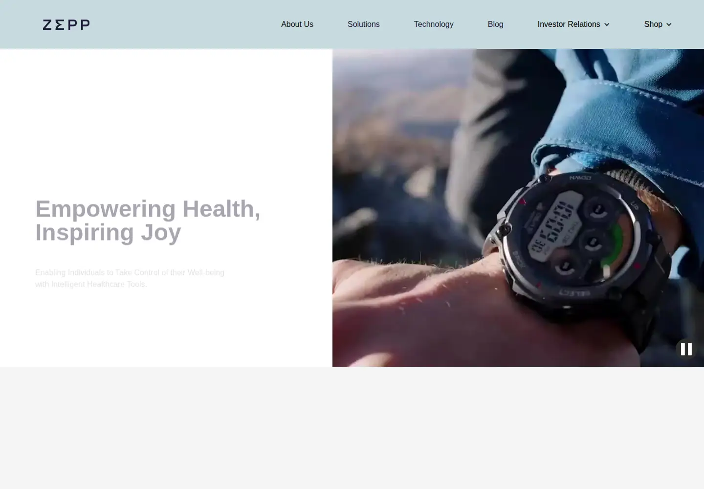Screenshot of zepp.com