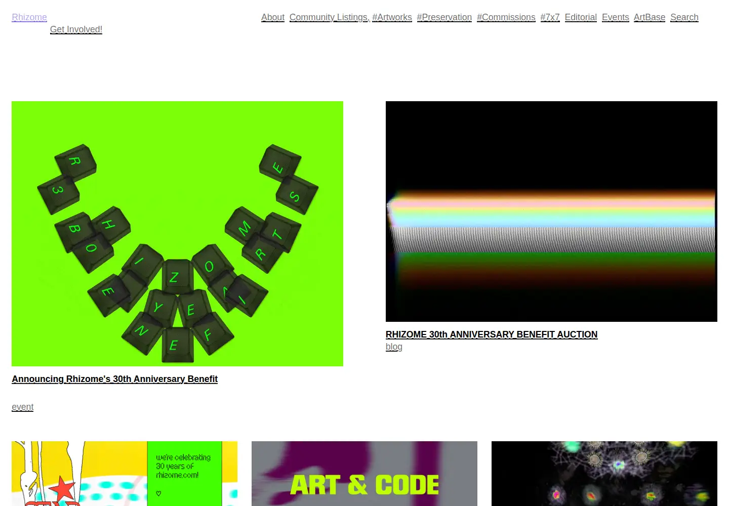 Screenshot of rhizome.org