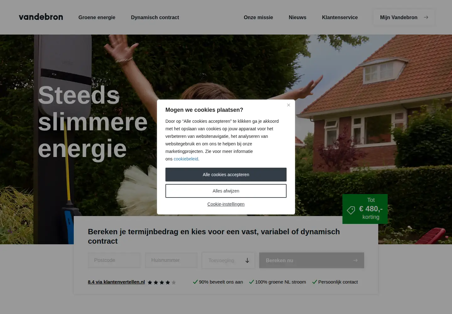 Captured homepage of vandebron.nl in the current scan