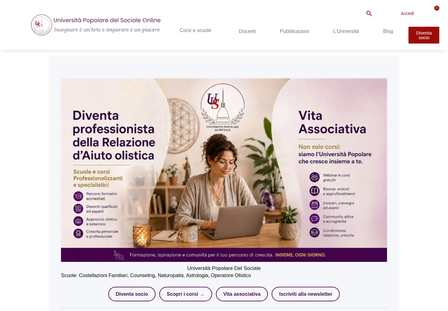 Screenshot of universitadelsociale.org