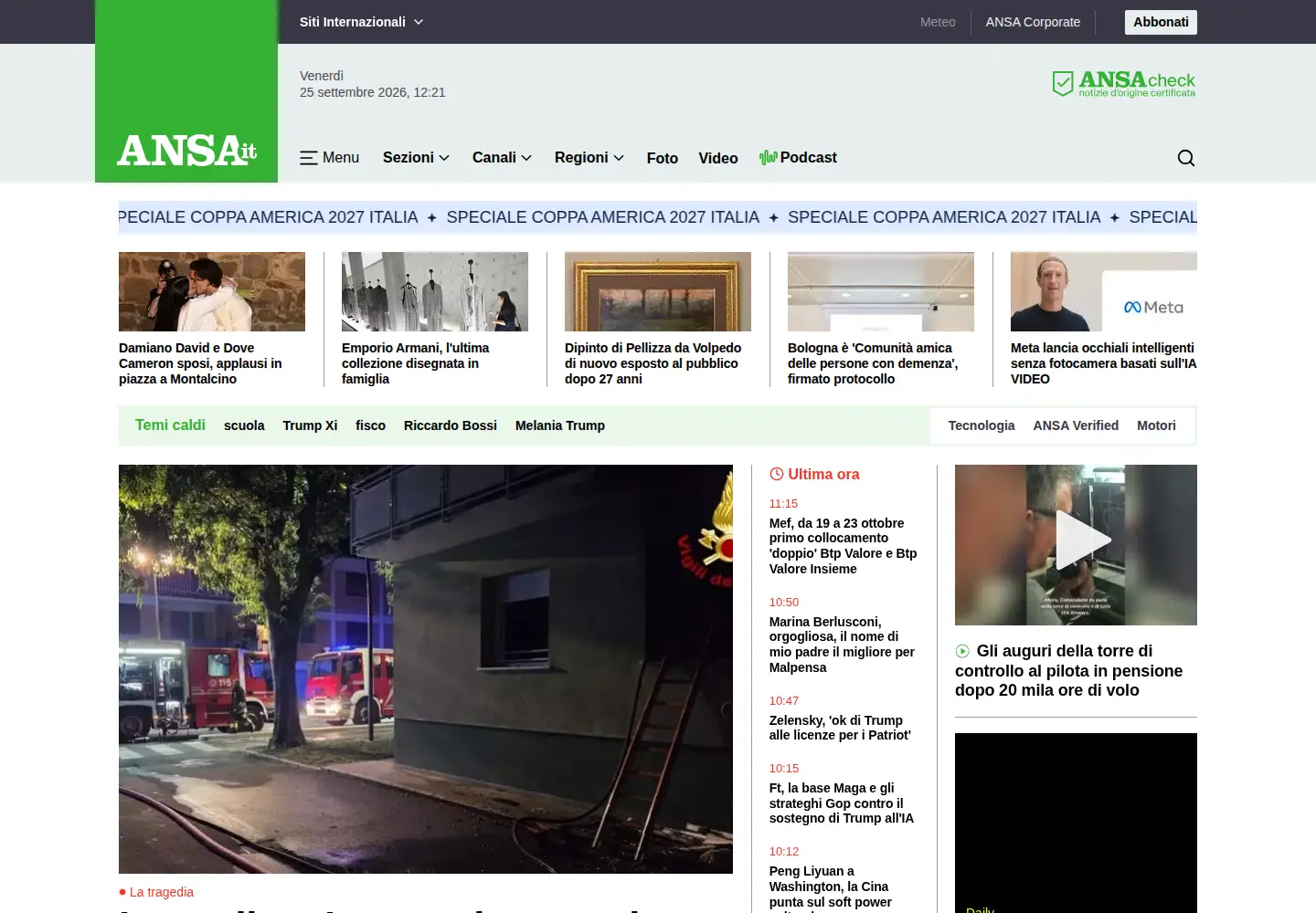Screenshot of ansa.it