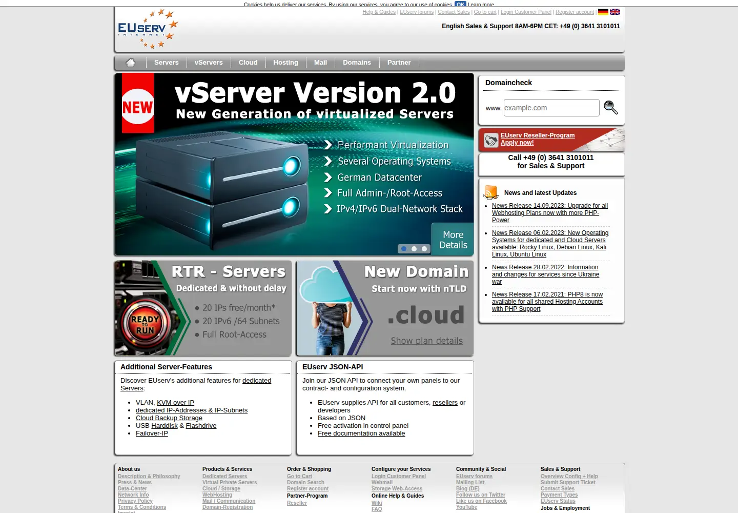 Screenshot of euserv.com