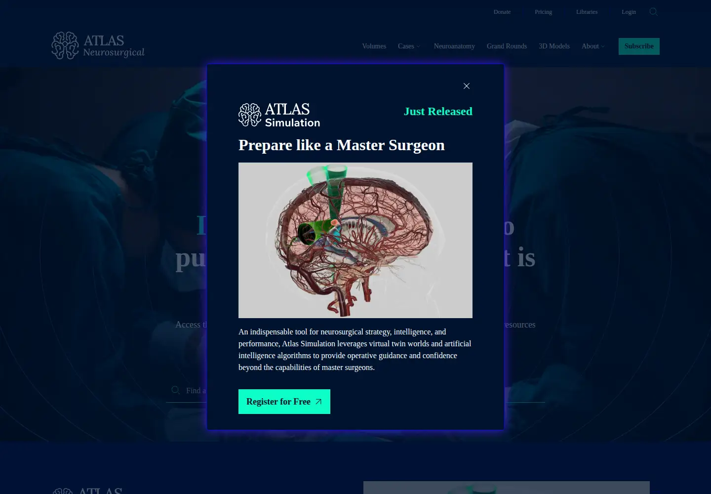 Screenshot of neurosurgicalatlas.com
