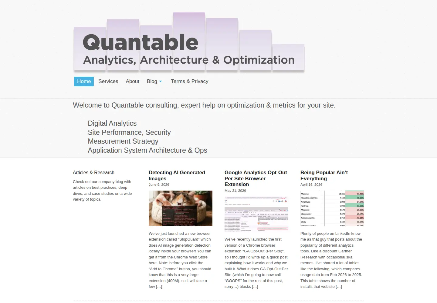 Screenshot of quantable.com