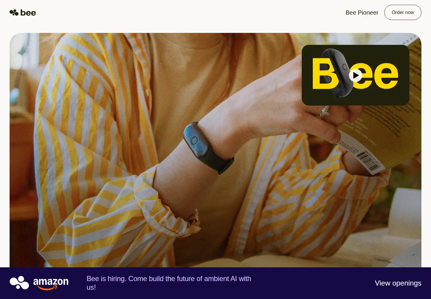 Captured homepage of bee.computer in the current scan