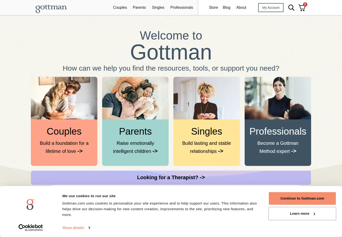 Screenshot of gottman.com