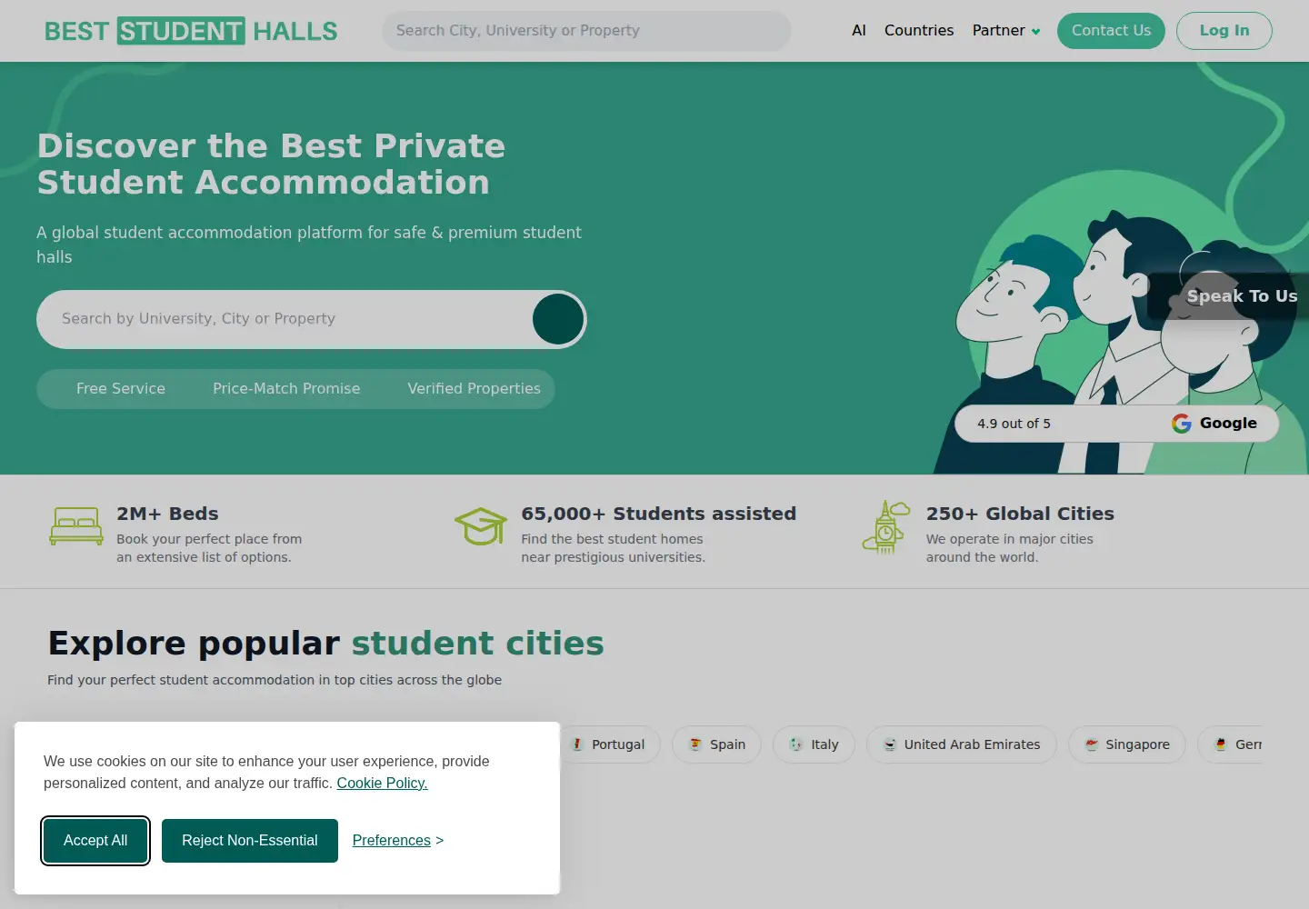 Screenshot of beststudenthalls.com