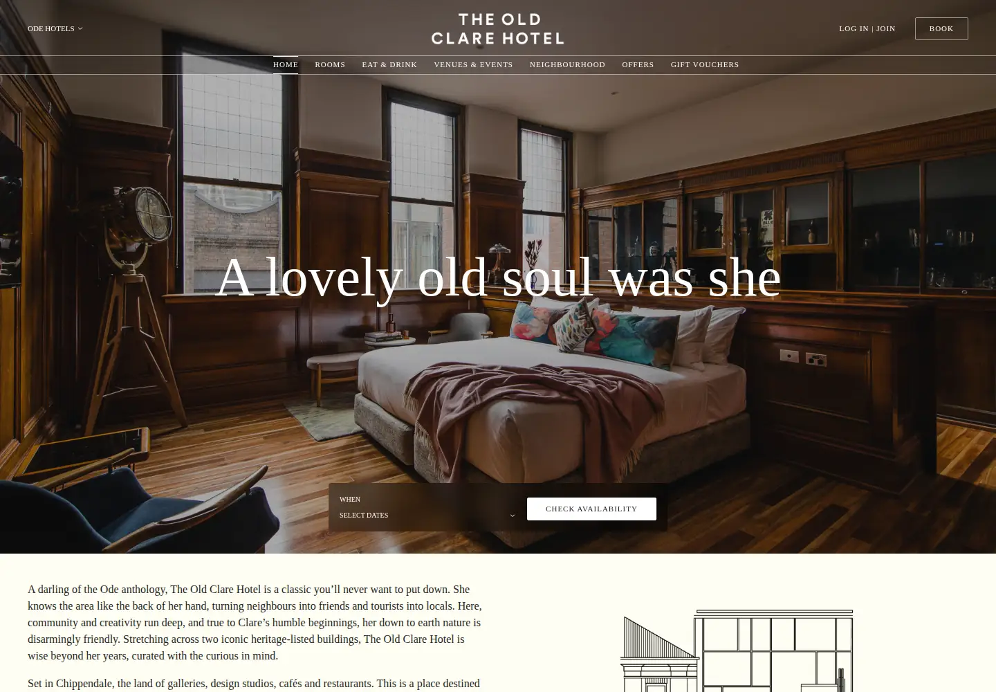 Screenshot of theoldclarehotel.com.au