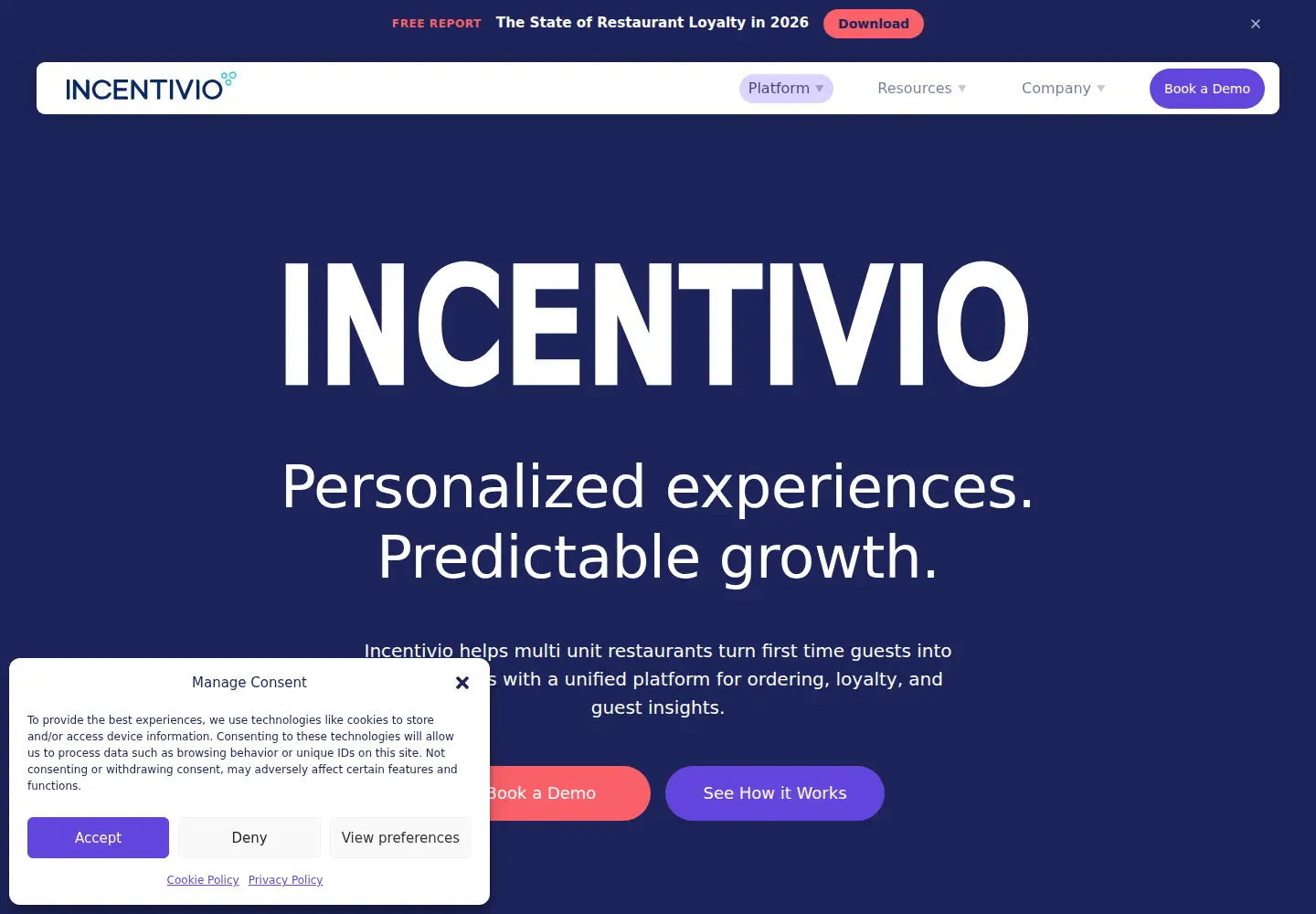 Screenshot of incentivio.com