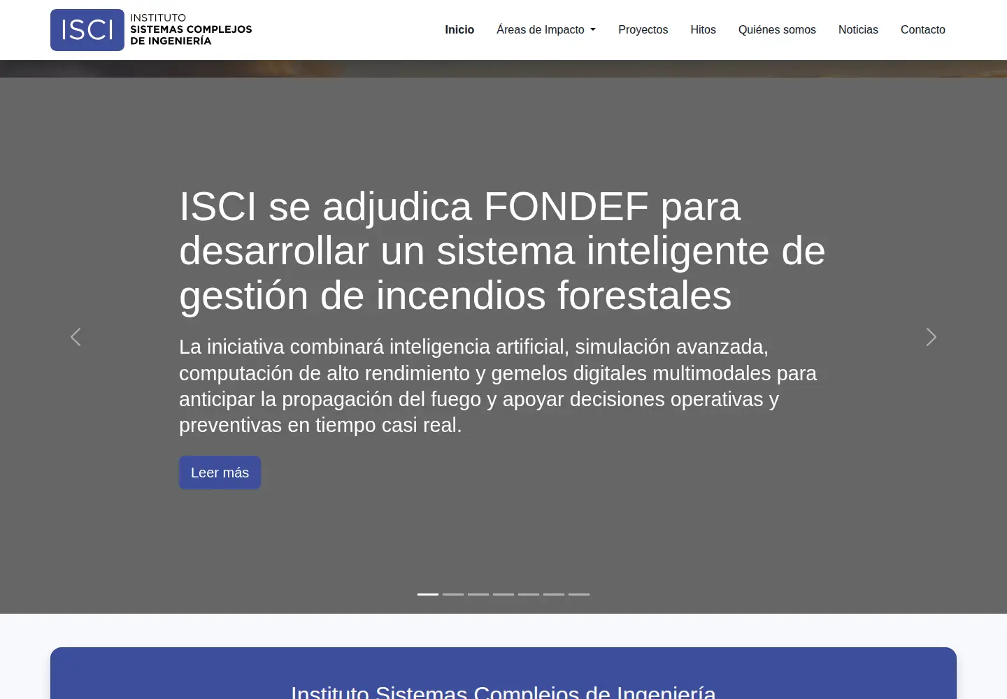 Screenshot of isci.cl