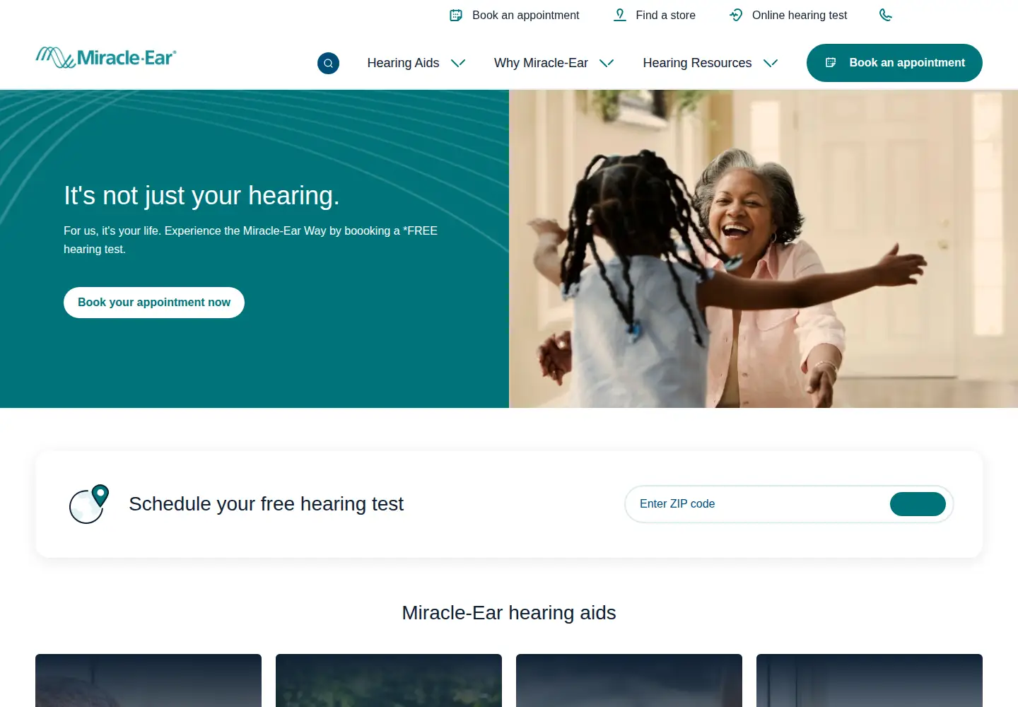 Screenshot of miracle-ear.com