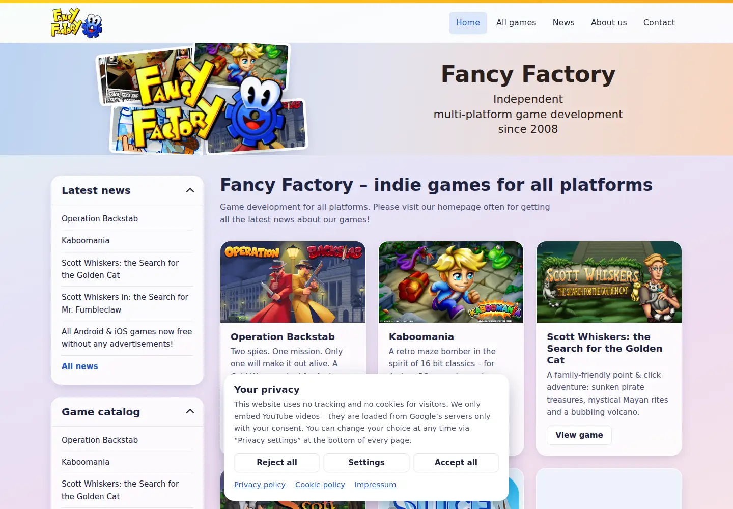 Screenshot of fancy-factory.com