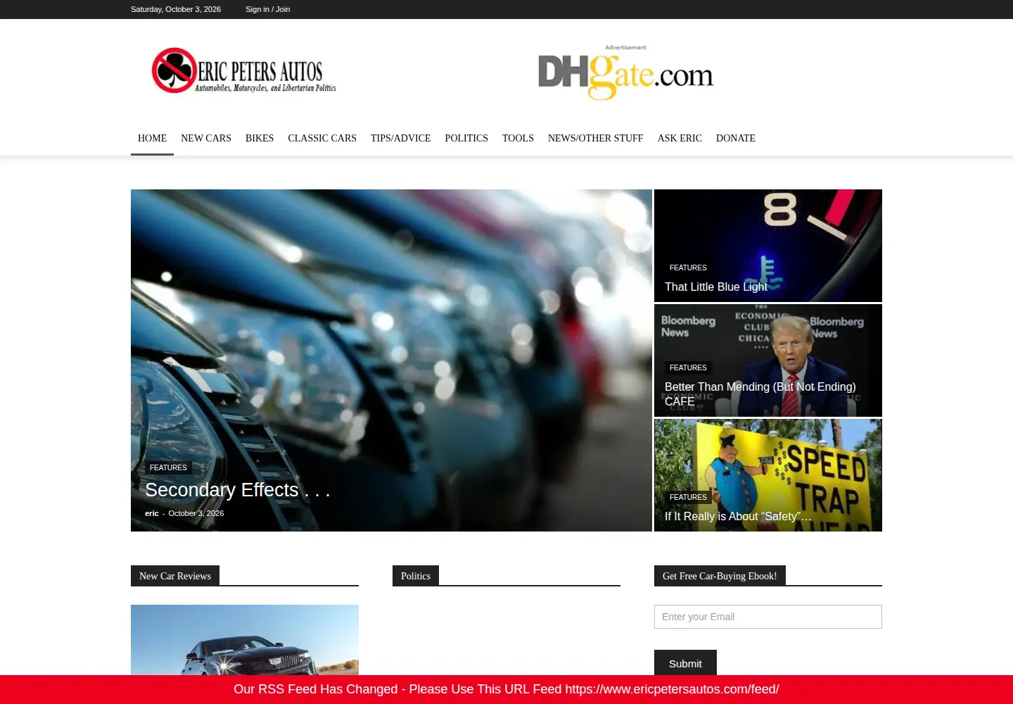 Screenshot of ericpetersautos.com