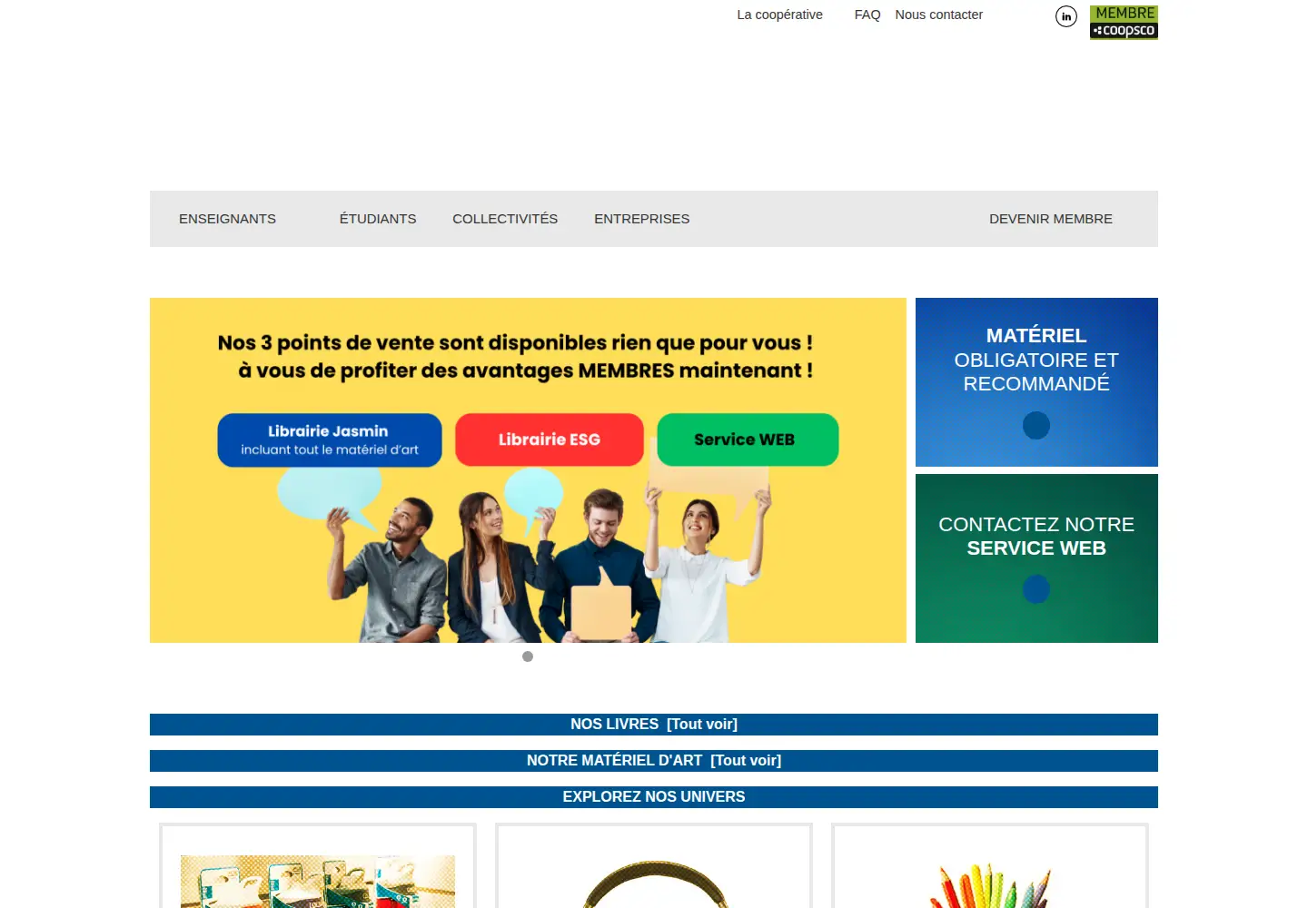 Screenshot of coopuqam.com