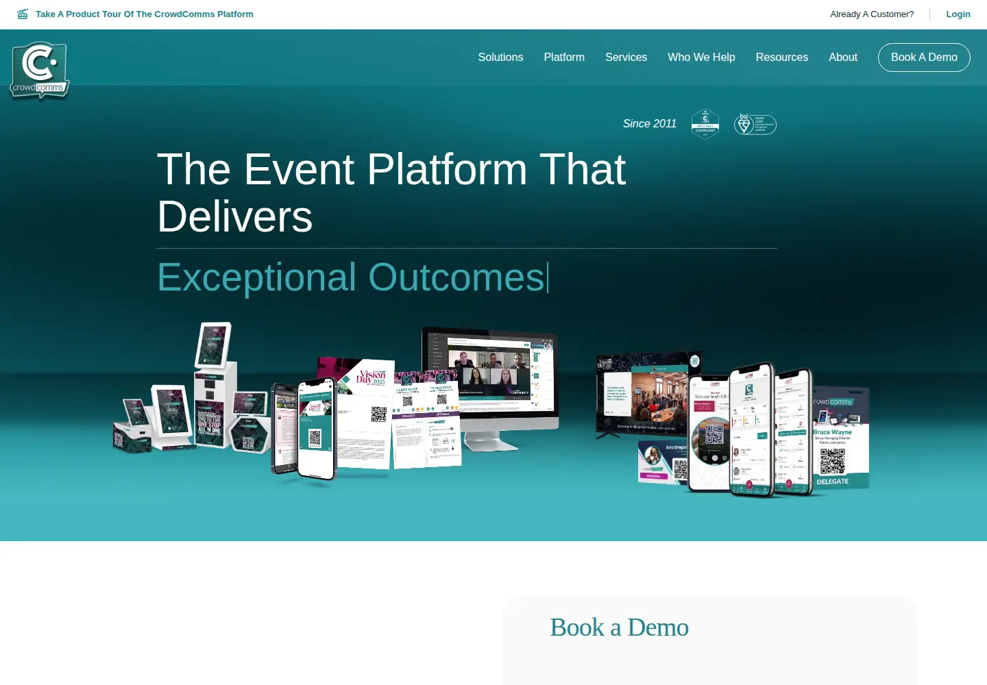 Captured homepage of crowdcomms.com in the current scan