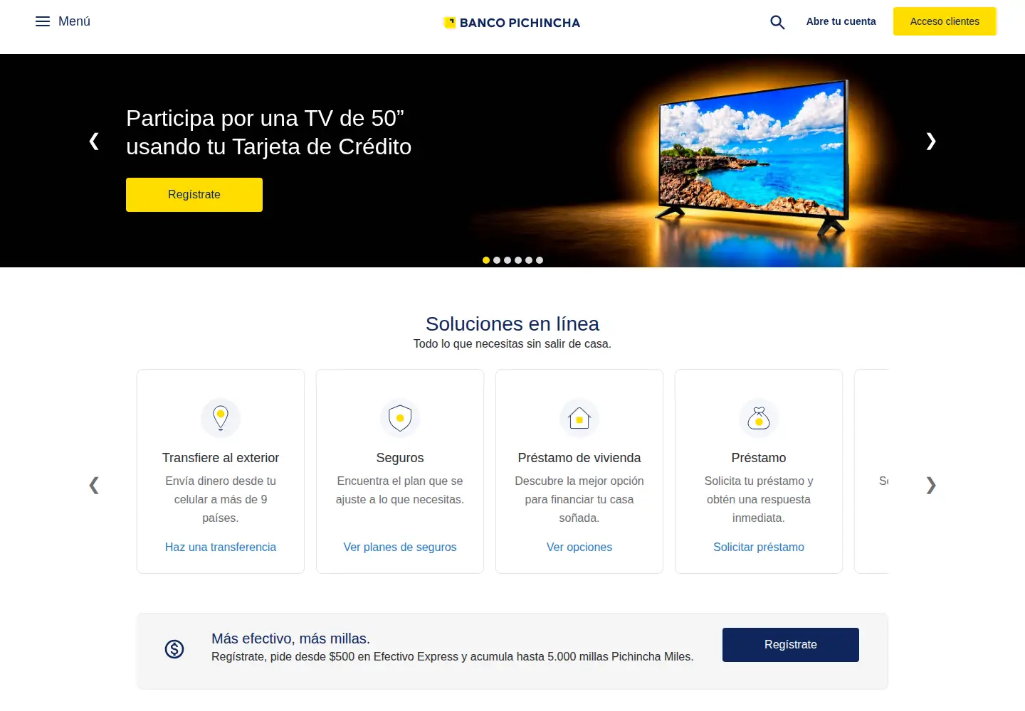 Screenshot of pichincha.com