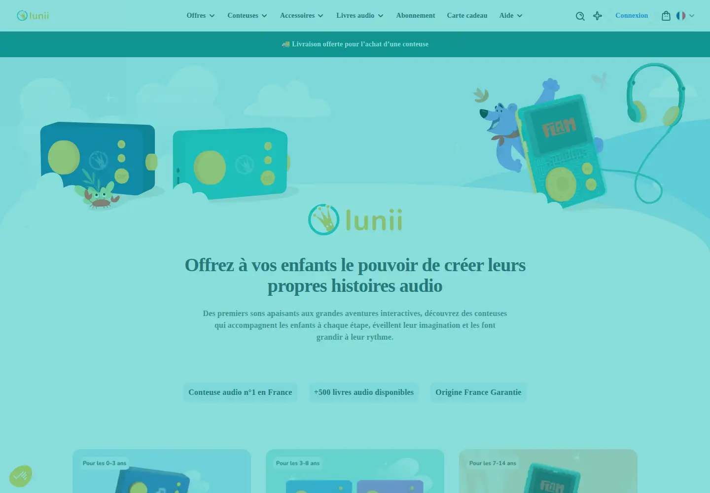 Screenshot of lunii.com