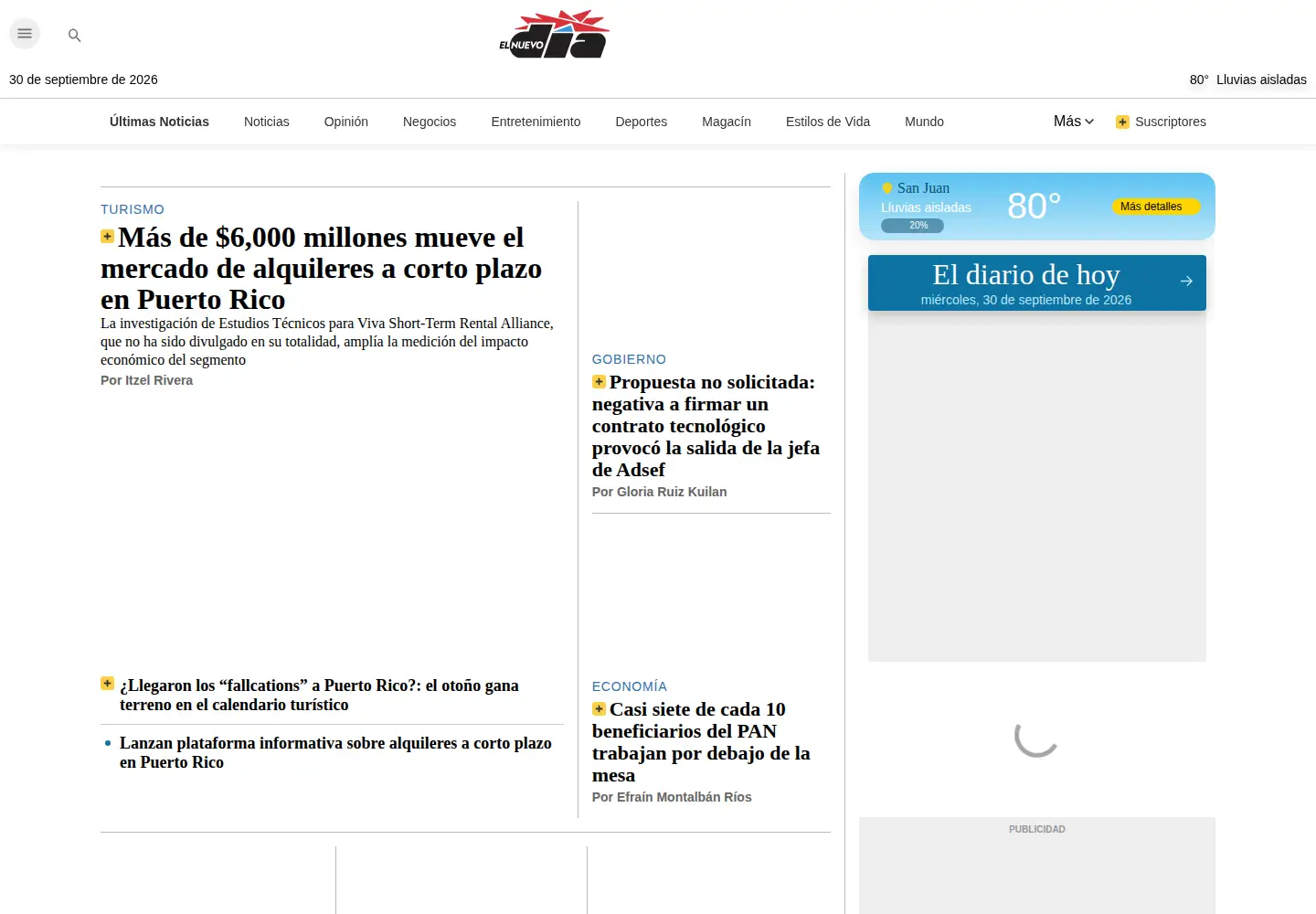 Screenshot of elnuevodia.com