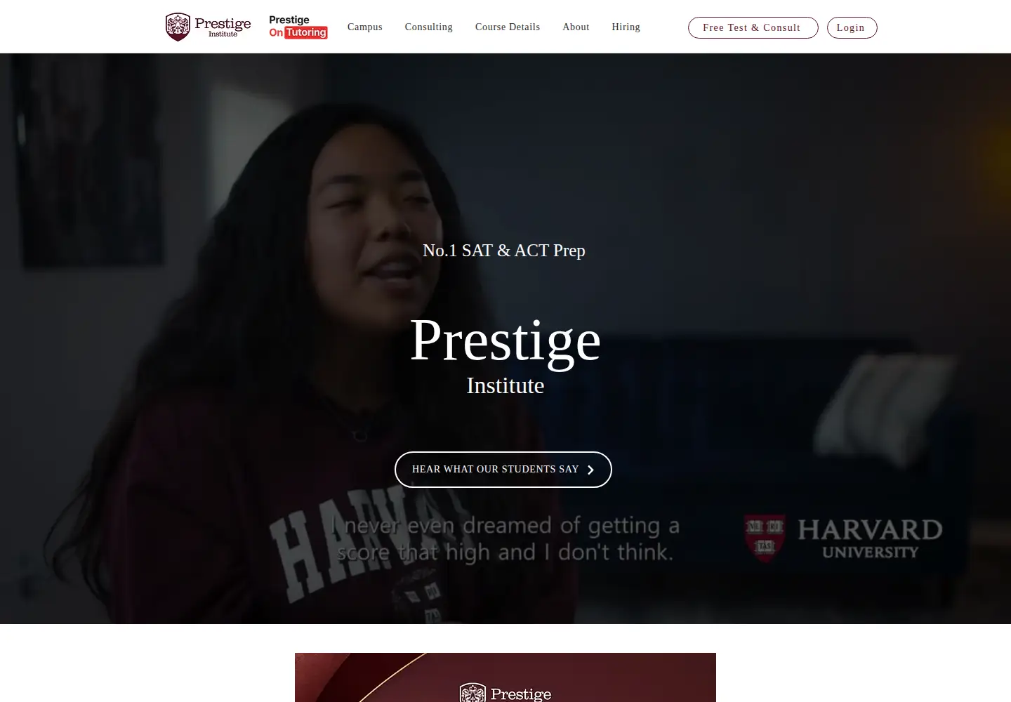 Captured homepage of prestigei.com in the current scan