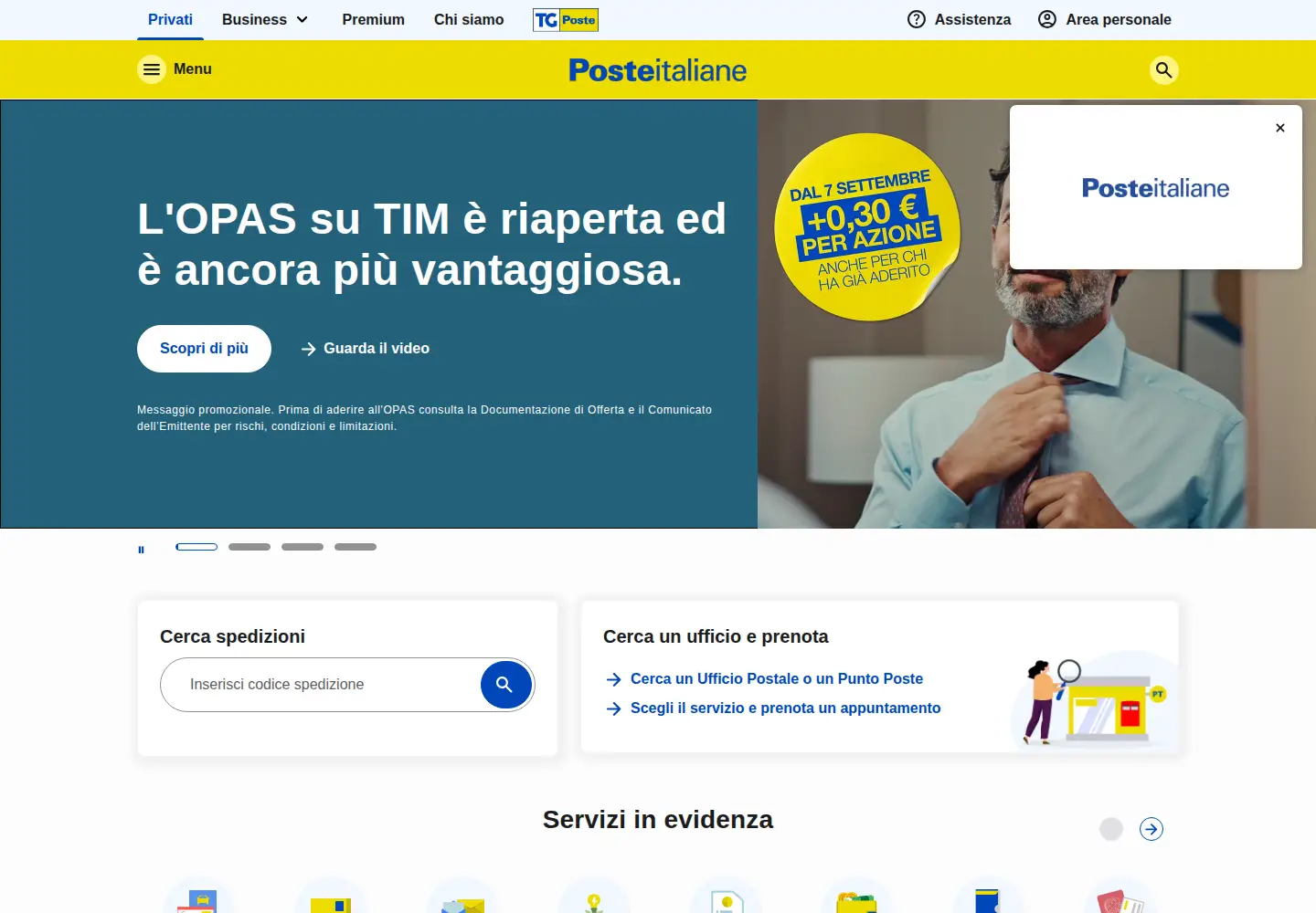 Screenshot of poste.it