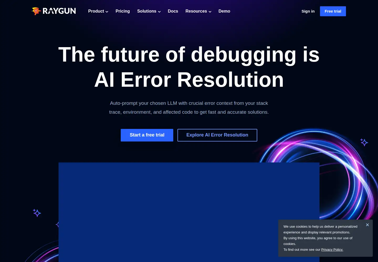 Screenshot of raygun.com