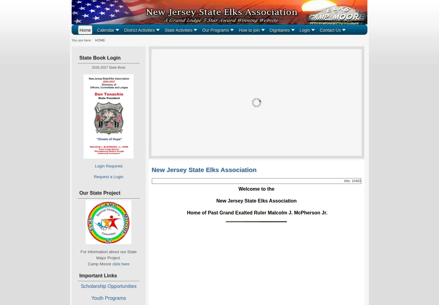 Captured homepage of njelks.org in the current scan