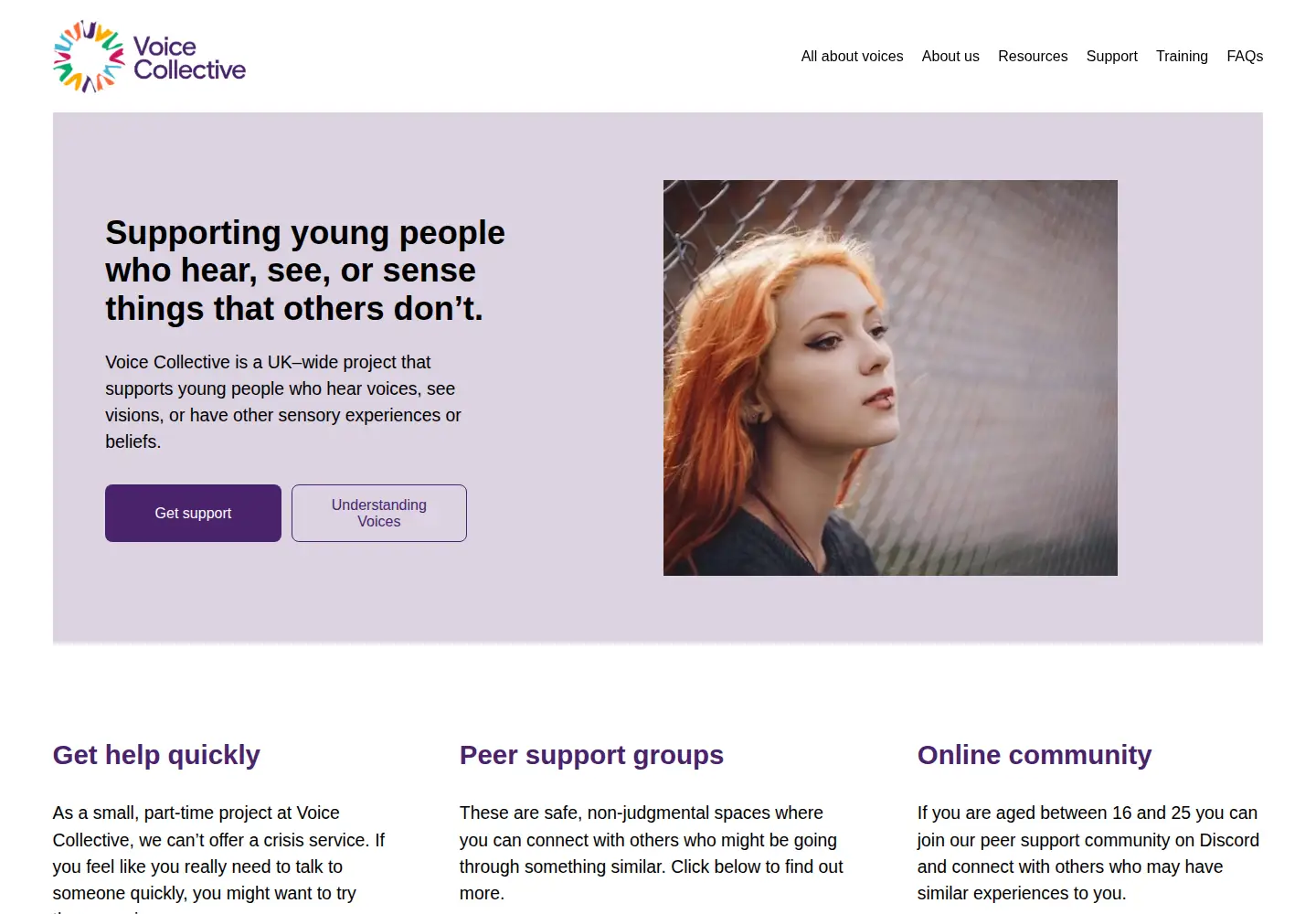 Screenshot of voicecollective.co.uk