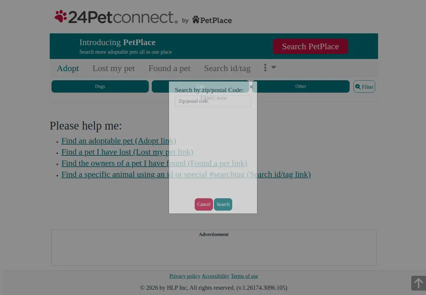 Screenshot of 24petconnect.com