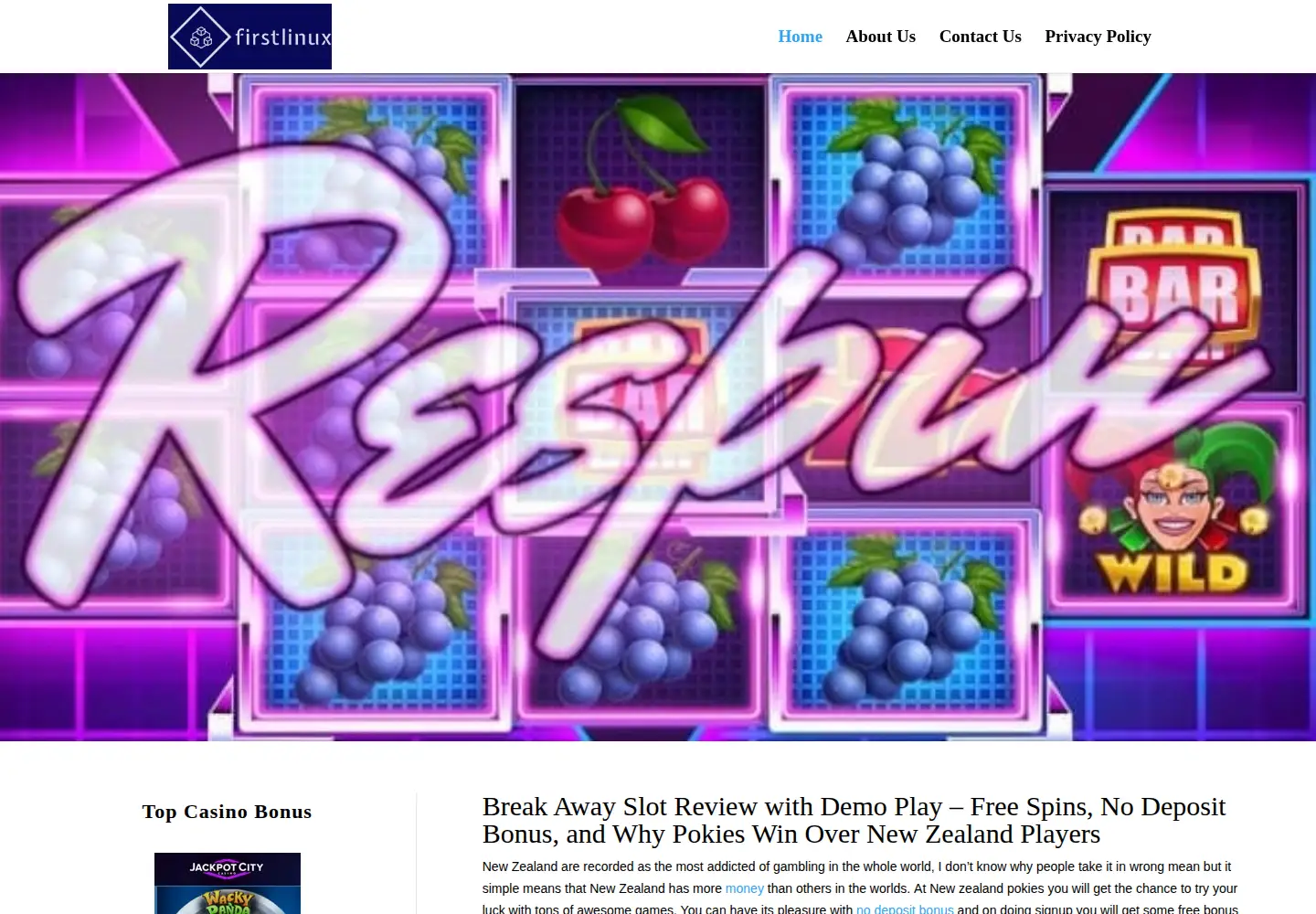 Screenshot of firstlinux.com