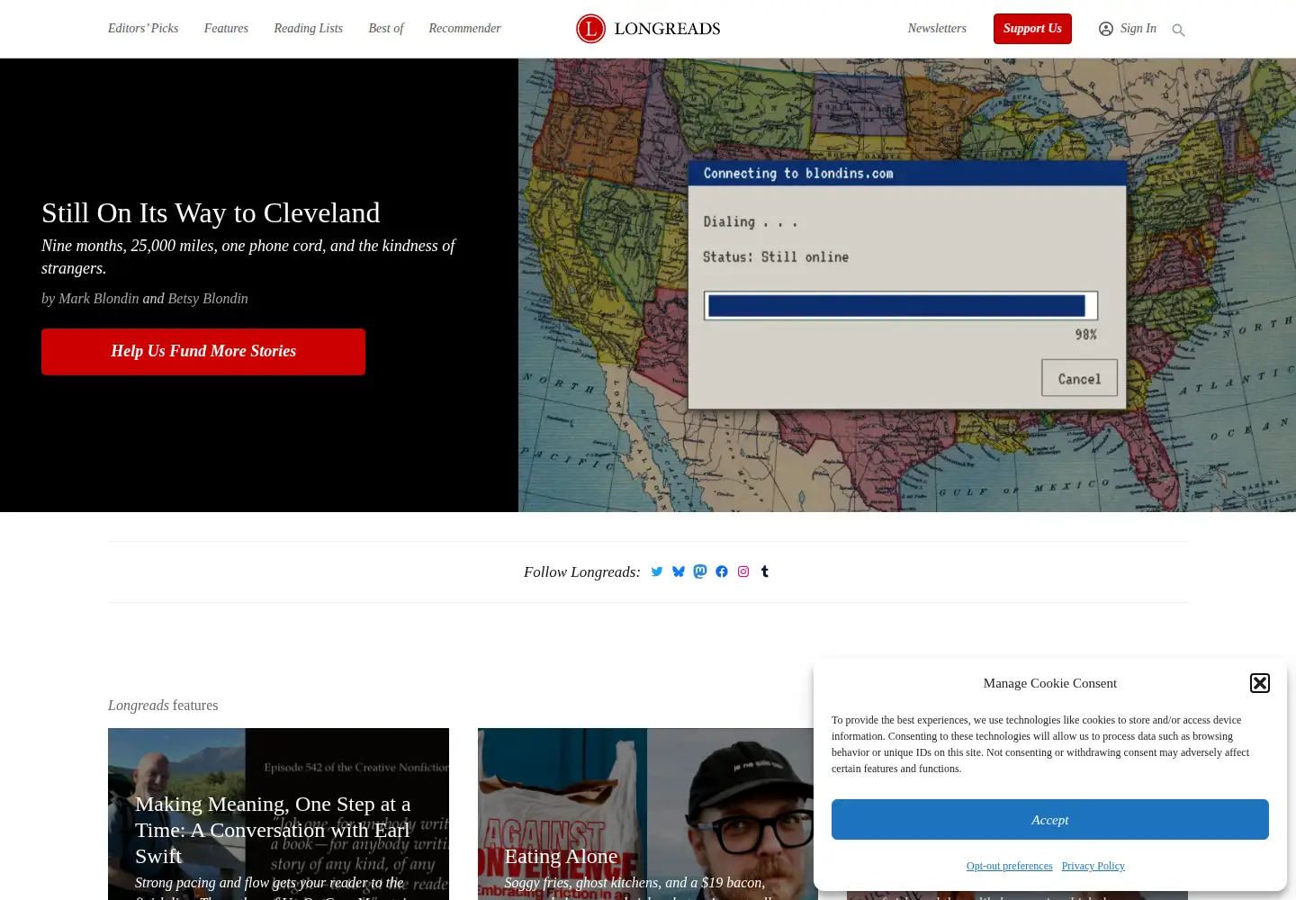 Screenshot of longreads.com