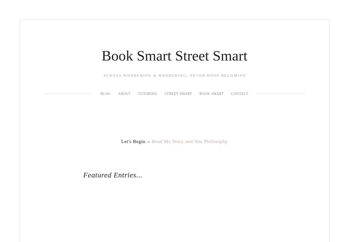 Screenshot of booksmartstreetsmart.com