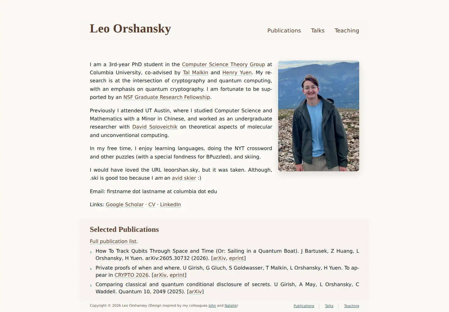 Screenshot of leoorshan.ski