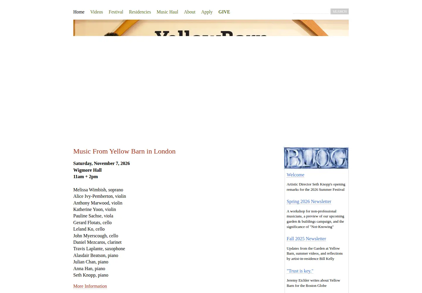 Screenshot of yellowbarn.org