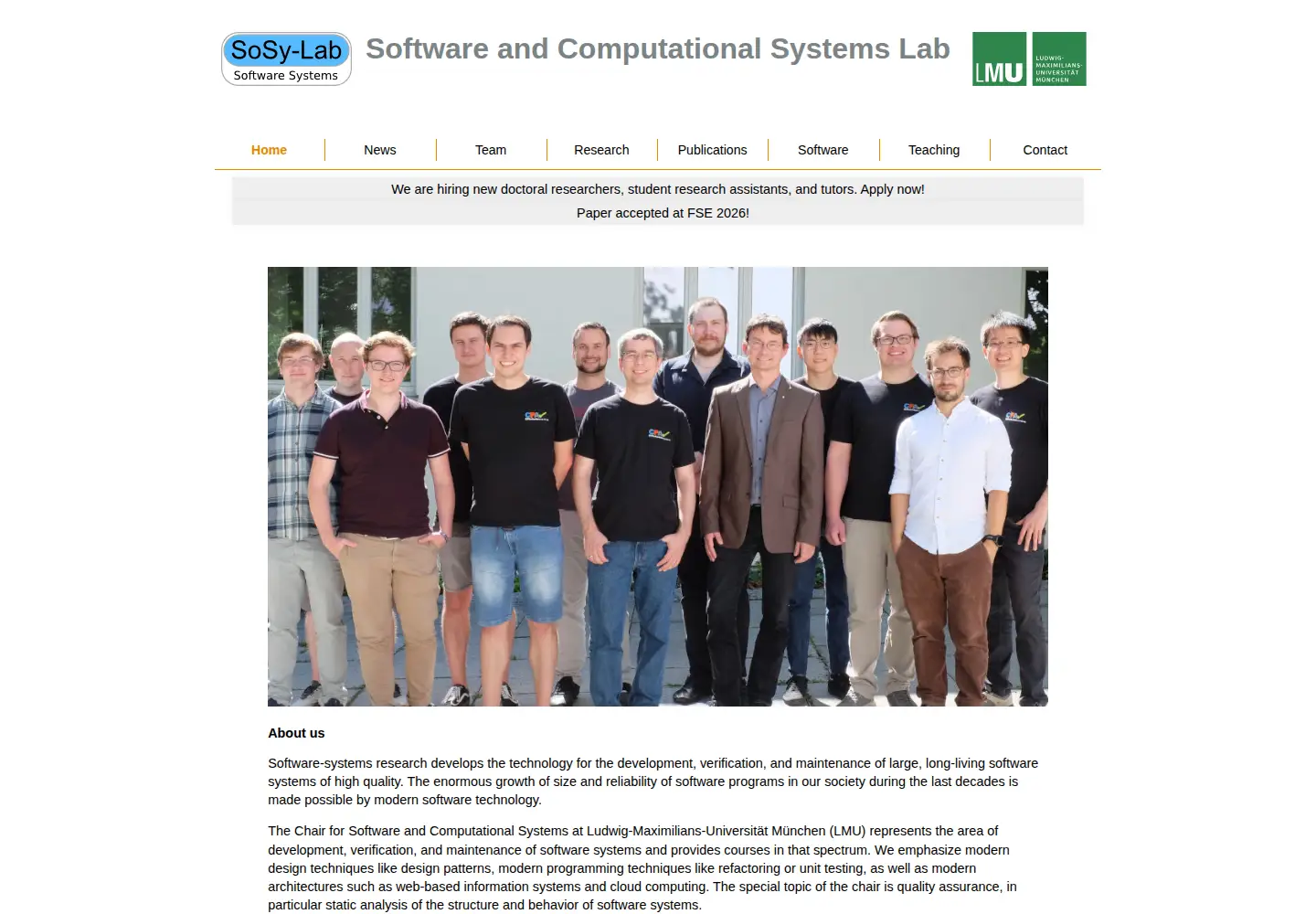 Captured homepage of sosy-lab.org in the current scan