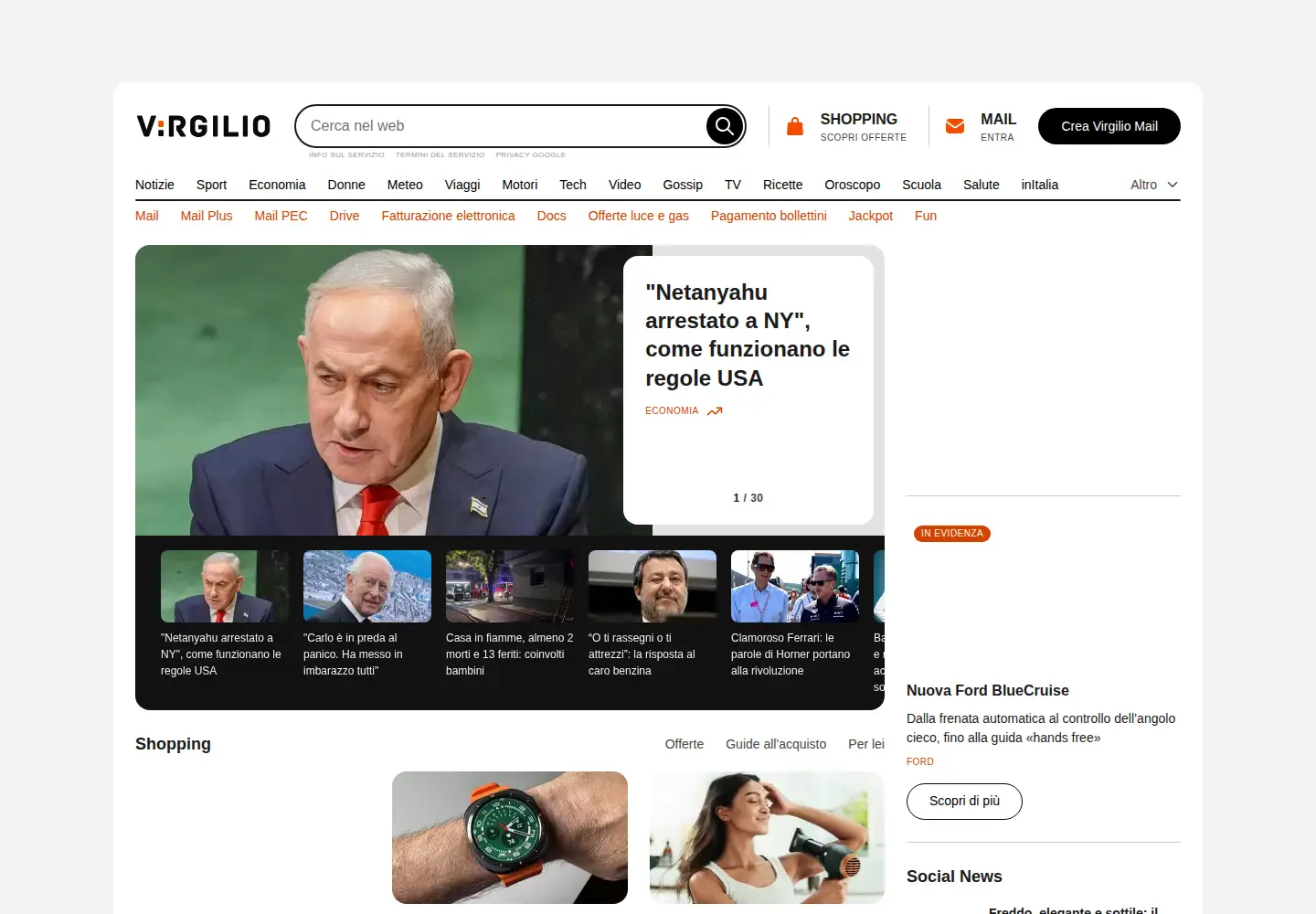 Screenshot of virgilio.it