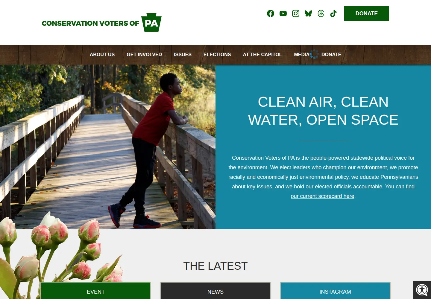 Captured homepage of conservationpa.org in the current scan