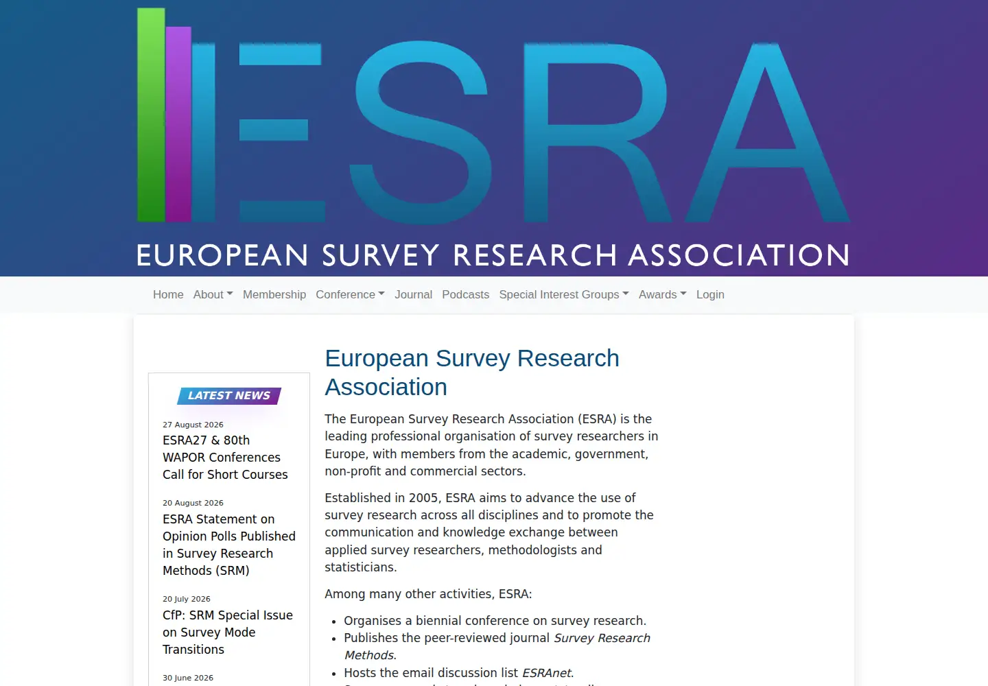 Screenshot of europeansurveyresearch.org