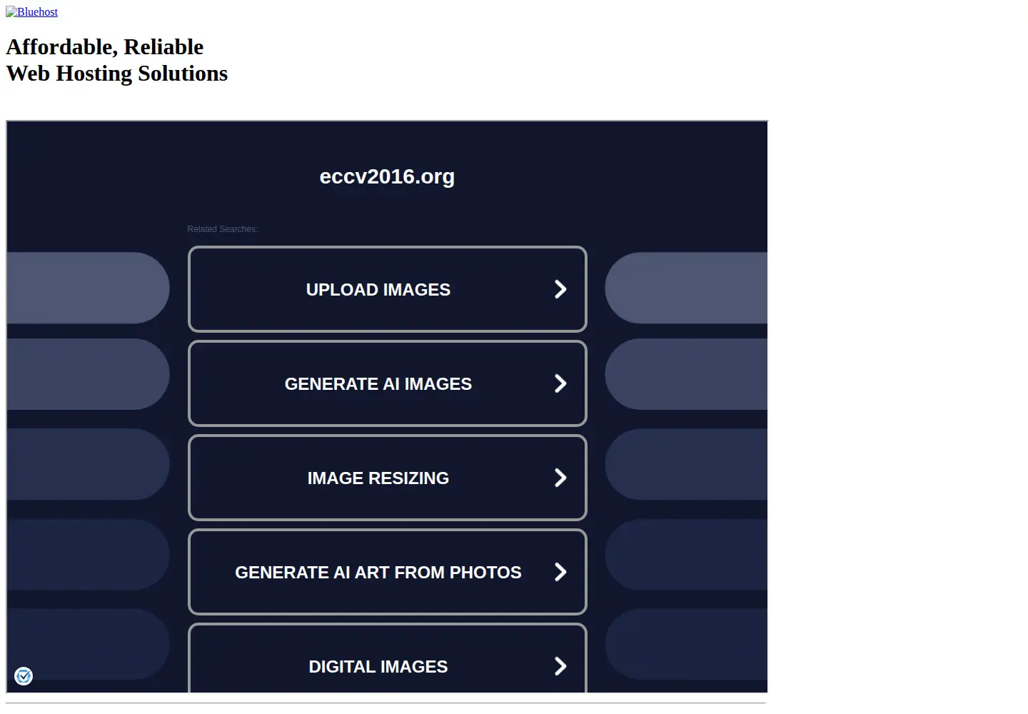 Captured homepage of eccv2016.org in the current scan