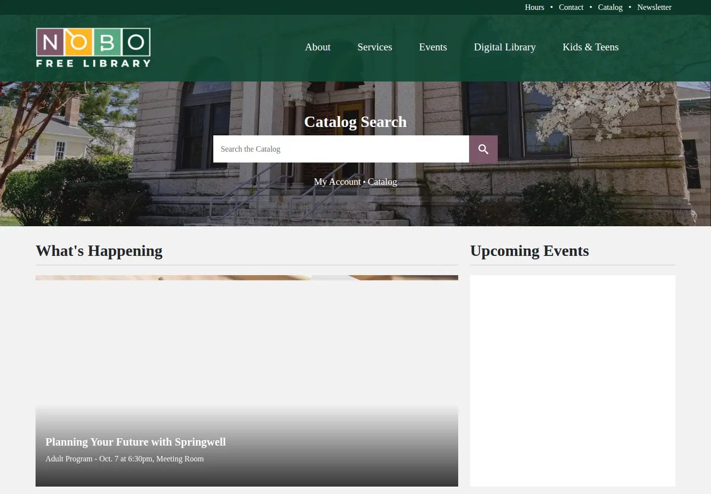Screenshot of northboroughlibrary.org