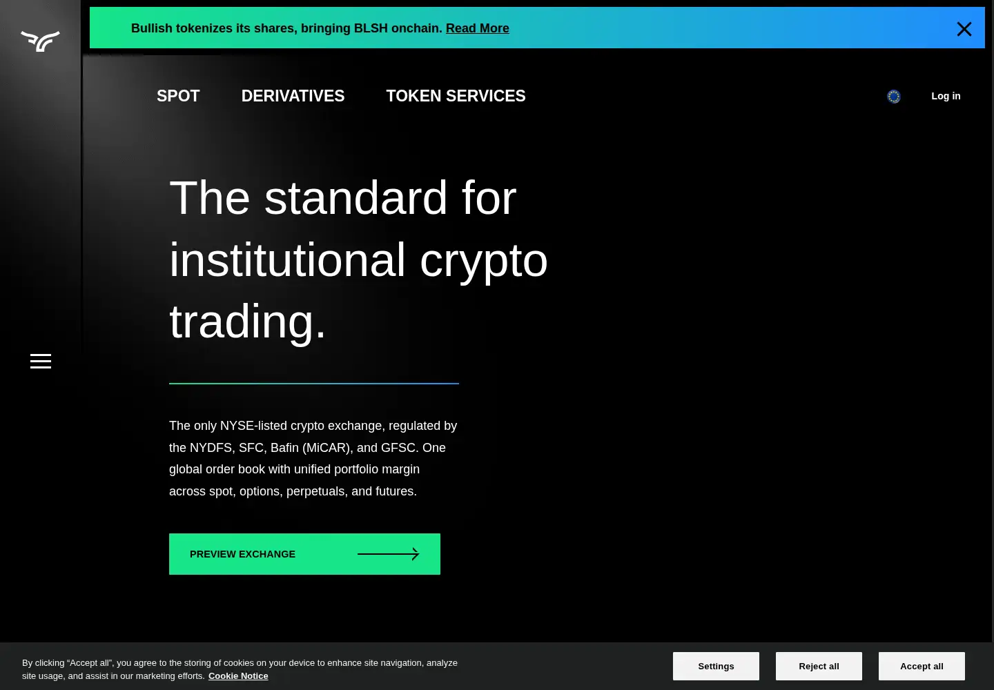 Screenshot of bullish.com