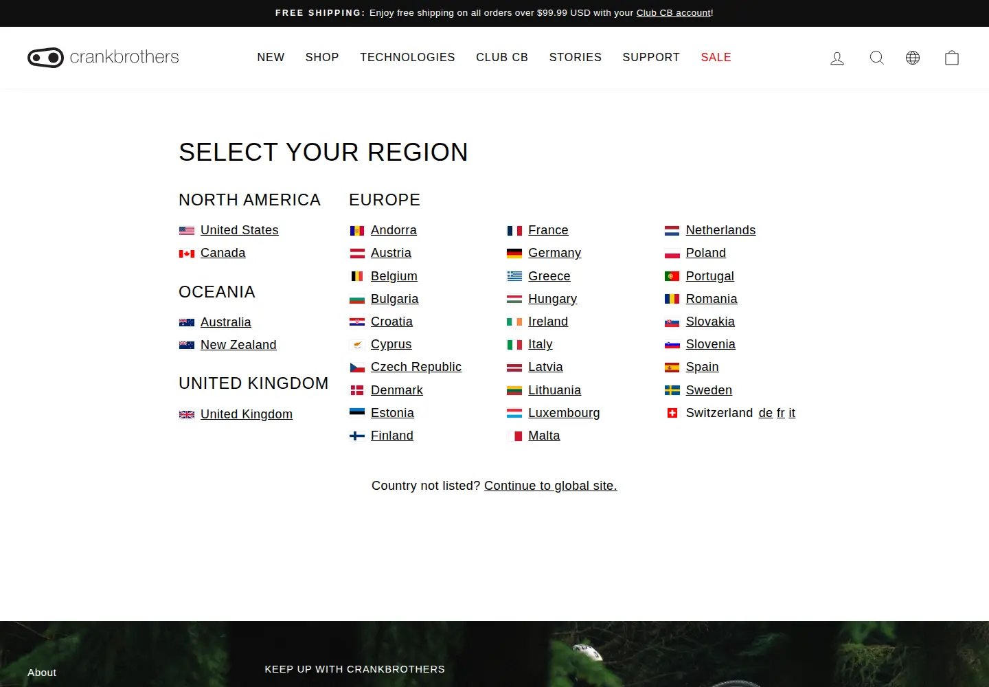Screenshot of crankbrothers.com