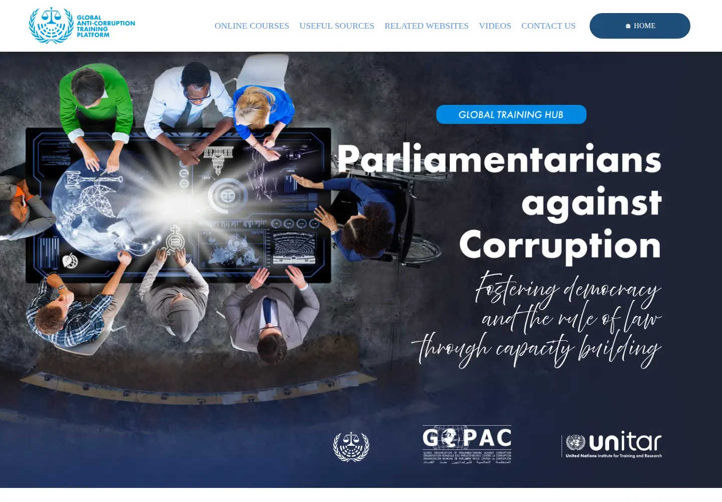 Screenshot of unitar-gopac-learn.org