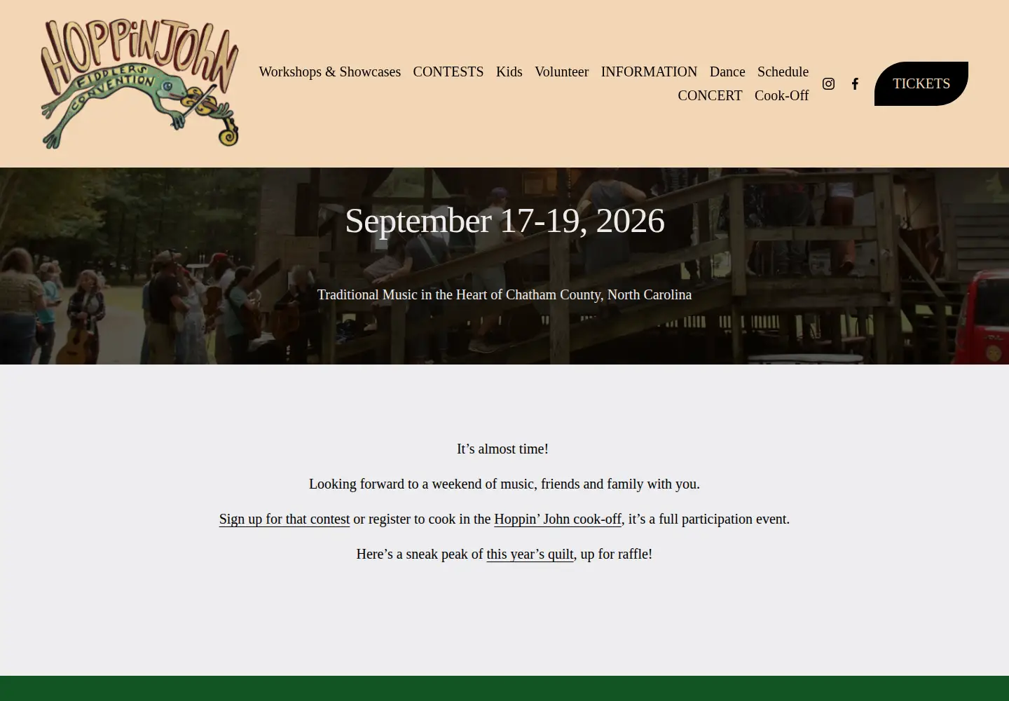 Captured homepage of hoppinjohn.org in the current scan