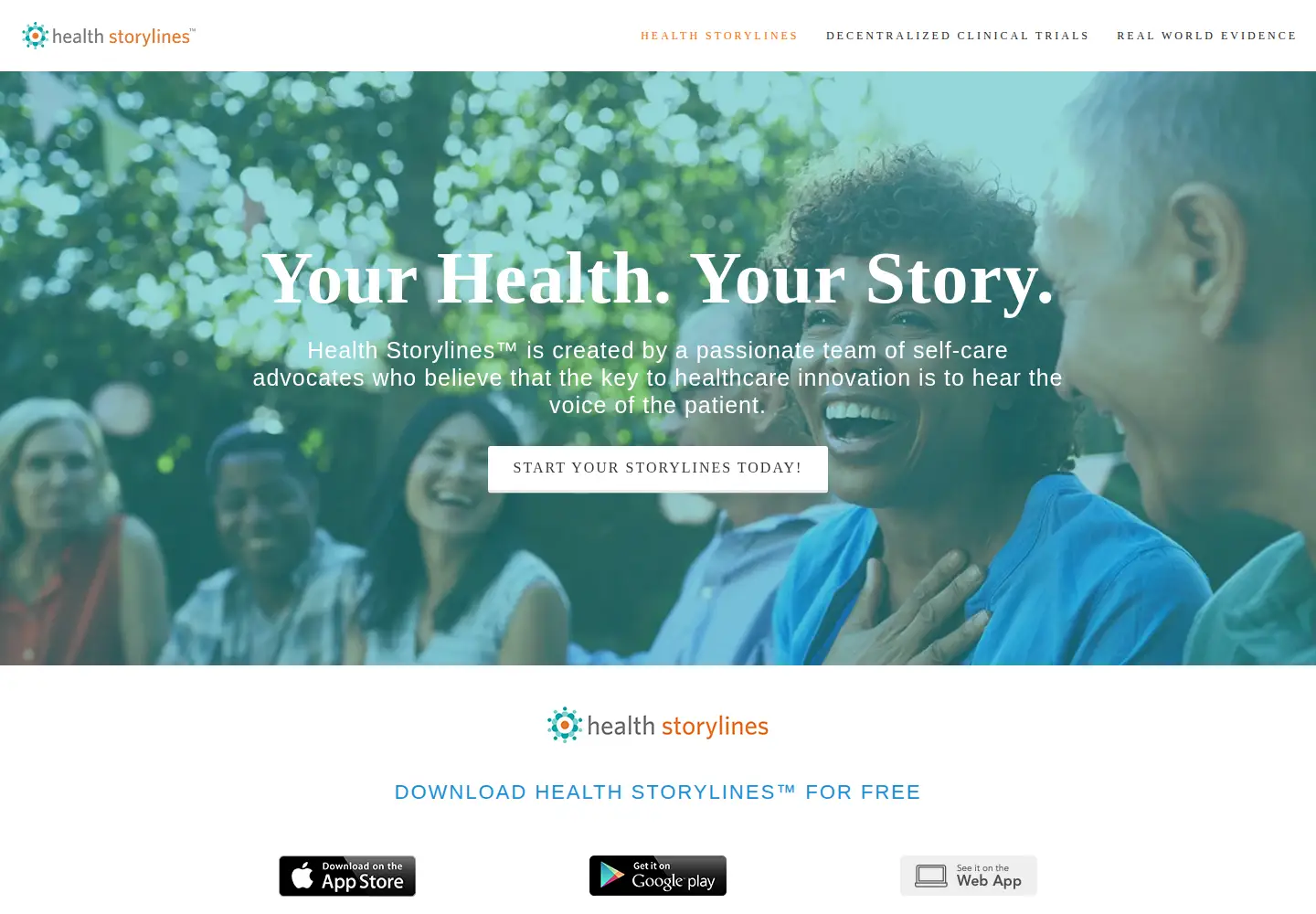 Screenshot of healthstorylines.com